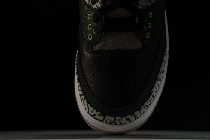 air jordan 3 "black/green glow" ct8532-031