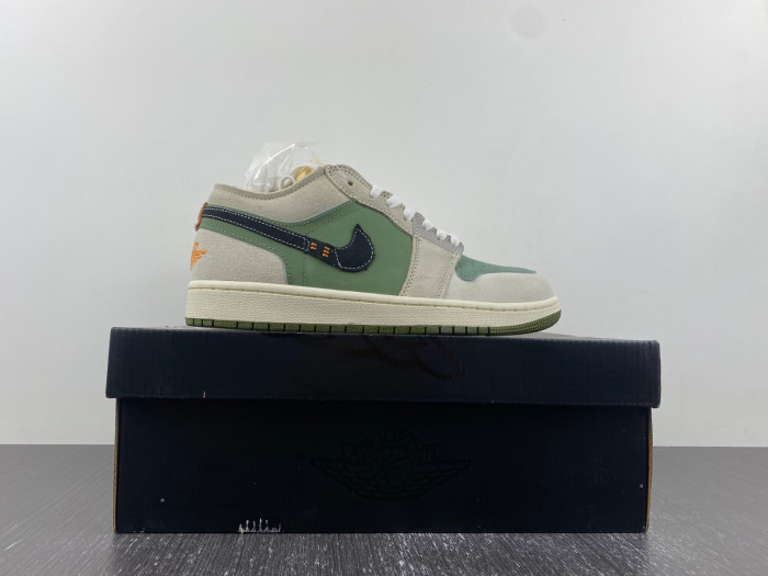 air jordan 1 low se craft "light olive" fd6819-300