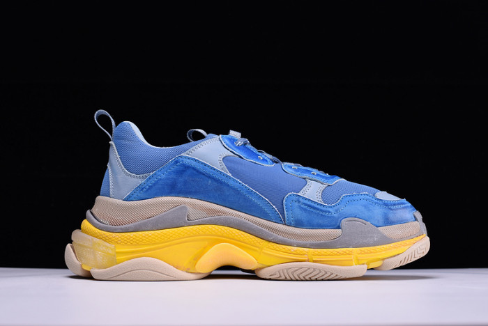 bl 17fw triple s“cream” washed show snea grey mens 483513w06e