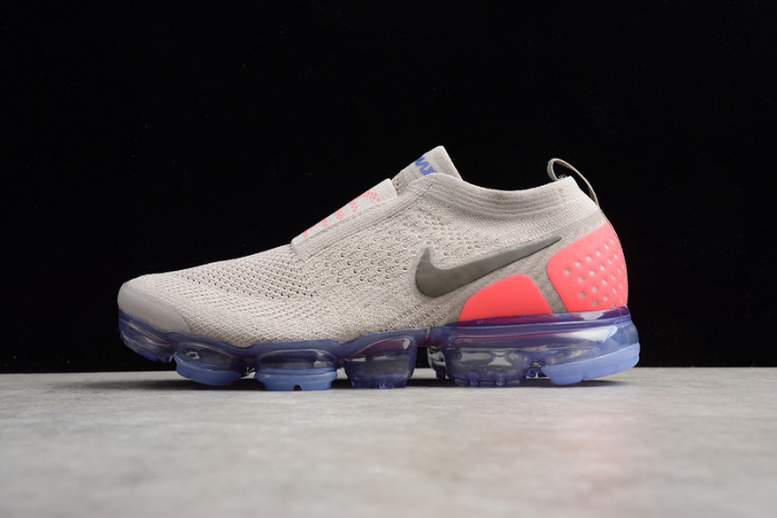 nike air vapormax flyknit moc 2 moon particle/solar red-indigo burst ah7006-201